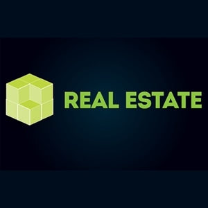 Green 3D Real Estate Logo Vector
