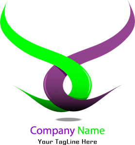 Green and Purple Shape Logo Vector