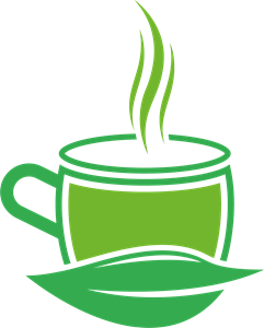 Green Cup of Tea Logo Vector