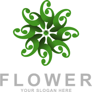 Green Flower Logo PNG Vector