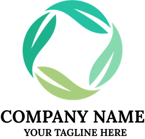 Green Leaves Circle Company Logo PNG Vector