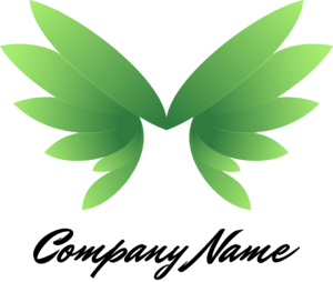 Green Leaves Wings Company Logo PNG Vector