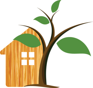 Green Tree House Construction Building Logo PNG Vector