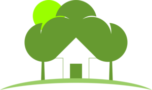 Green Tree House Logo PNG Vector