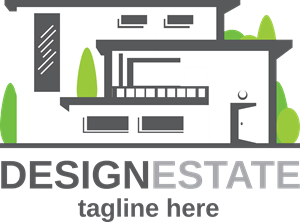 Green with black estate Logo PNG Vector