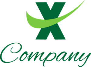 Green X Letter Company Logo Vector