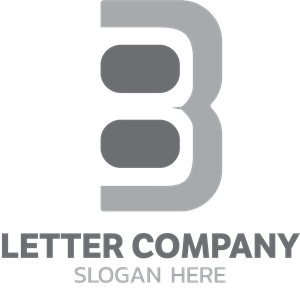 Grey B Letter Company Logo PNG Vector