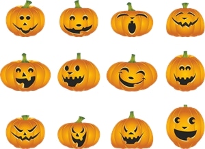 halloween pumpkins Logo Vector