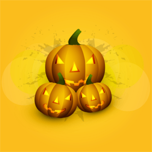 halloween scary yellow pumpkins bright colorful Logo PNG Vector