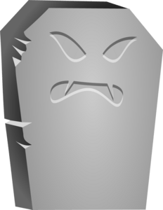 halloween tombstone angry face Logo PNG Vector