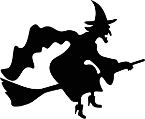 halloween witch silhouette Logo Vector