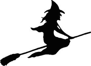 halloween witch silhouette Logo PNG Vector