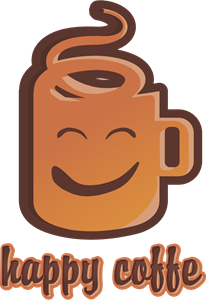 Happy Coffe Logo PNG Vector