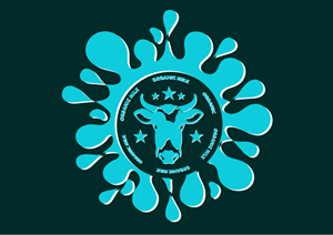 Happy cow organic milk company Logo Vector
