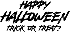 Happy Halloween Trick or Treat Logo Vector