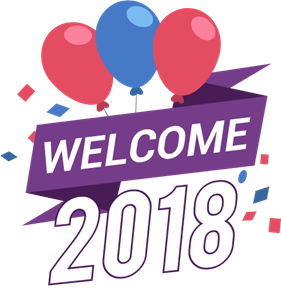Happy New Year 2018 Logo PNG Vector