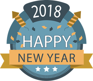 Happy New Year 2018 Logo PNG Vector