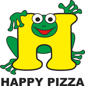 Happy Pizza Logo Vector