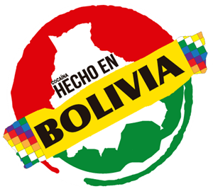 Hecho en Bolivia con Whipala Logo Vector