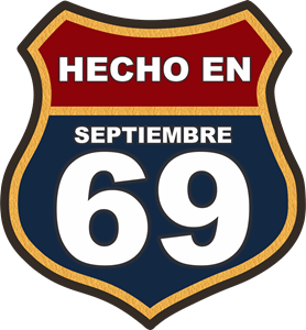 Hecho en septiembre 69 Logo Vector