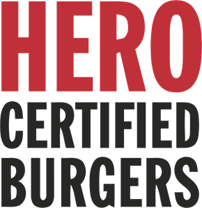 Hero Certified Burgers Logo Vector