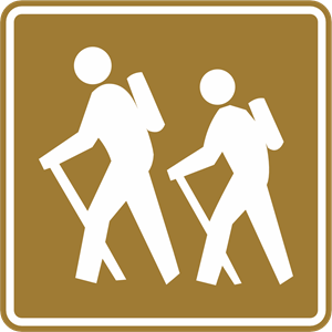 HIKING TOURIST SIGN Logo Vector