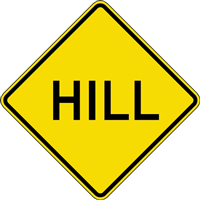 HILL ROAD TRAFFIC SIGN Logo Vector