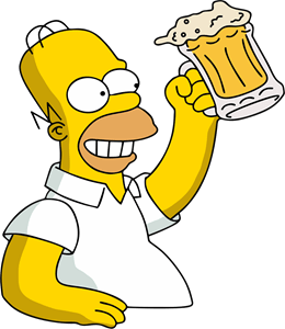 Homer Simpson Holding beer Duff Logo PNG Vector