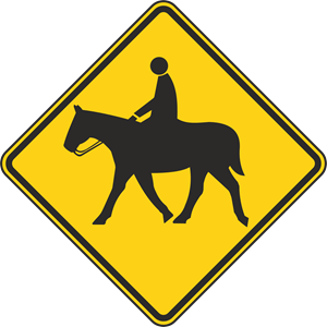 HORSE CROSSING ROAD SIGN Logo PNG Vector
