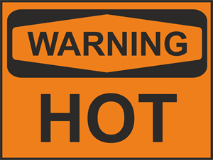 HOT WARNING SIGN Logo Vector