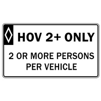 HOV 2+ ONLY 2 Logo Vector
