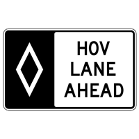 HOV LANE AHEAD ROAD SIGN Logo Vector