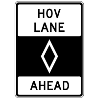 HOV LANE AHEAD SIGN Logo PNG Vector