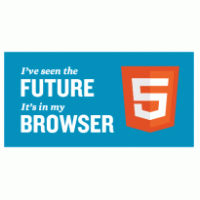 HTML5 sticker with tagline Logo Vector