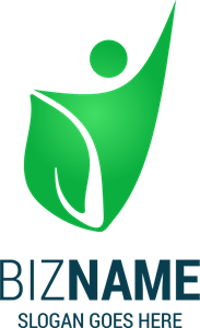 human shape and a leaf Logo PNG Vector