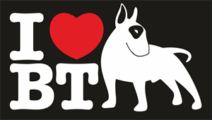 I love bull terrier Logo Vector