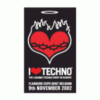 I Love Techno Logo Vector