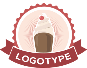 Ice Cream in a Circle Logo PNG Vector