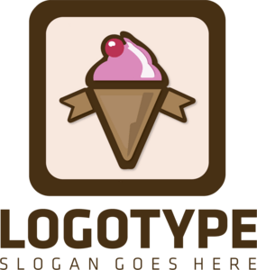 Ice Cream in a Shape Logo PNG Vector