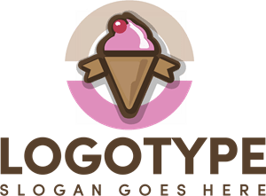 Ice Cream in a Shape Logo Vector