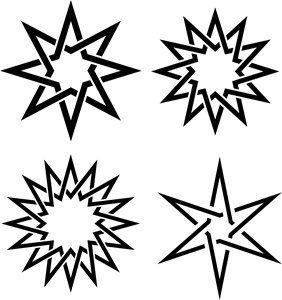 Interlocking Star Shapes Logo PNG Vector