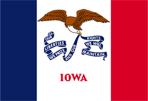 Iowa State Flag and Seal Logo PNG Vector