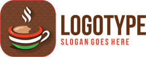 Italian Coffee in a Shape Logo PNG Vector