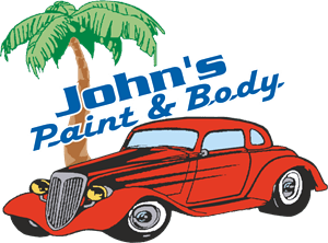 John's Paint & Body Logo Vector