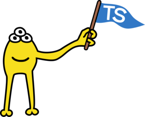 JavaScript mascot holding Typescript flag Logo PNG Vector