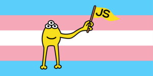 Javascript mascot on Transgender Pride flag Logo PNG Vector