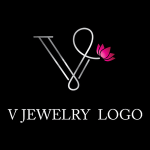 Jewellery V Fashion Flower Logo PNG Vector