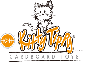 Kitty Tippy Cardboard Toy Logo Vector