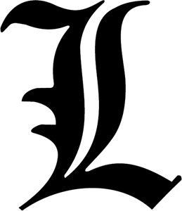 L letter from Death Note Logo PNG Vector
