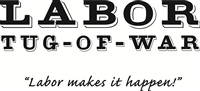 Laborer Tug Of War Logo Vector